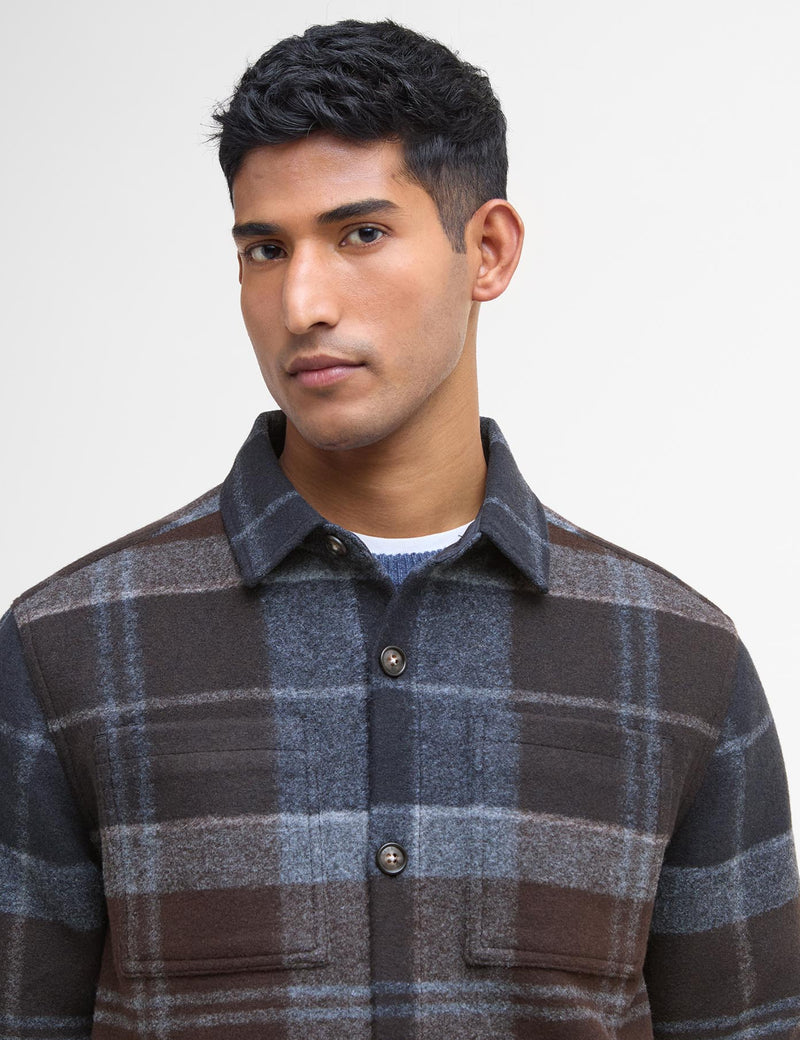 Barbour Chapter Tailored Check Overshirt - Midnight Oak Tartan