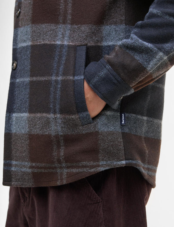 Barbour Chapter Tailored Check Overshirt - Midnight Oak Tartan