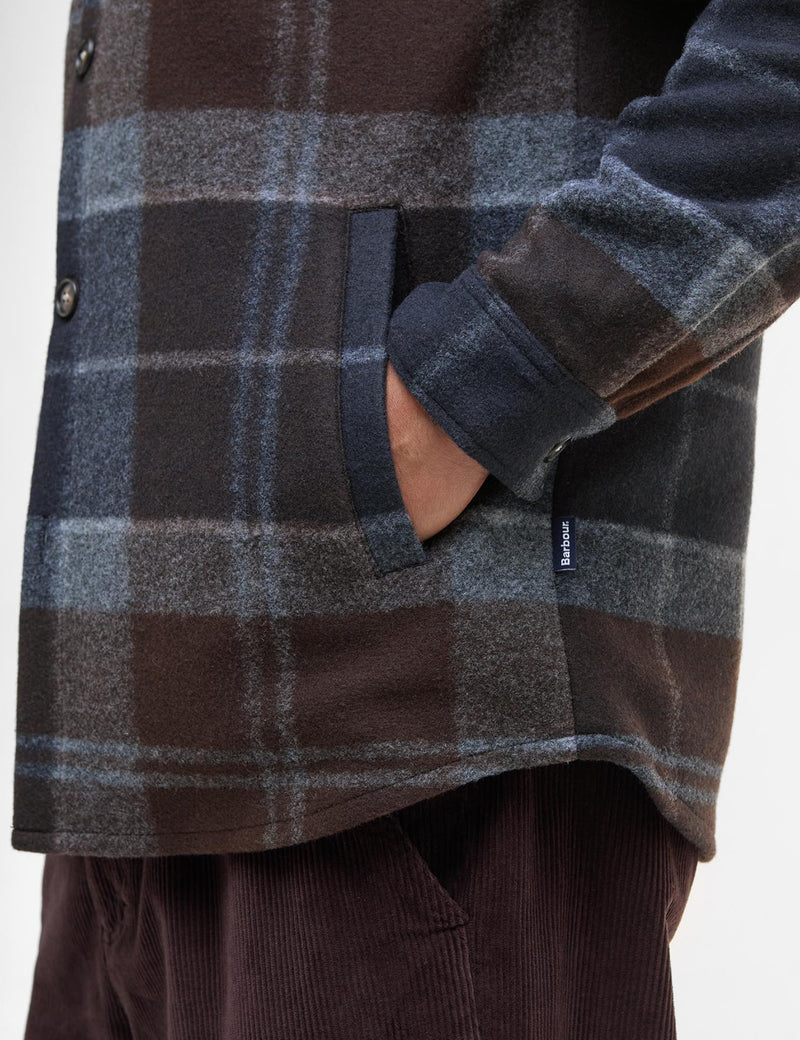 Barbour Chapter Tailored Check Overshirt - Midnight Oak Tartan