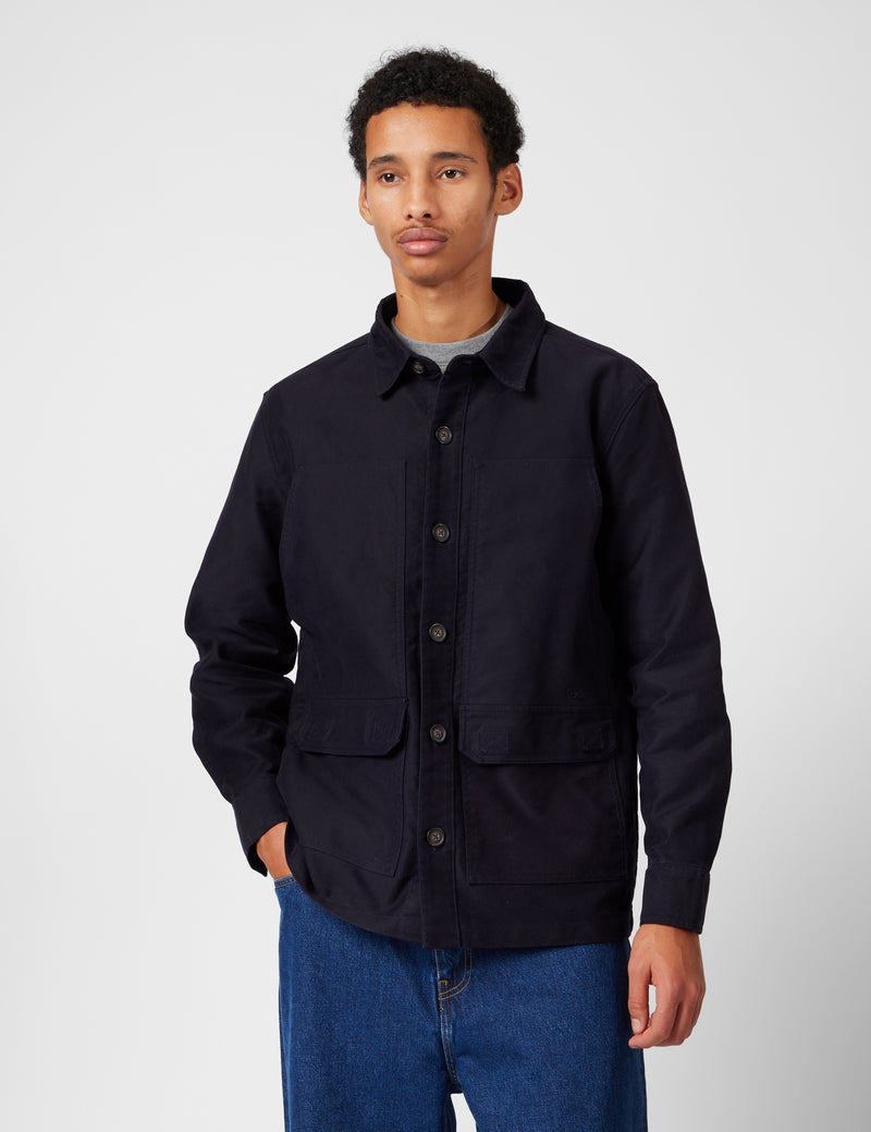 Barbour Newbirch Cotton Sateen Overshirt - Navy Blue