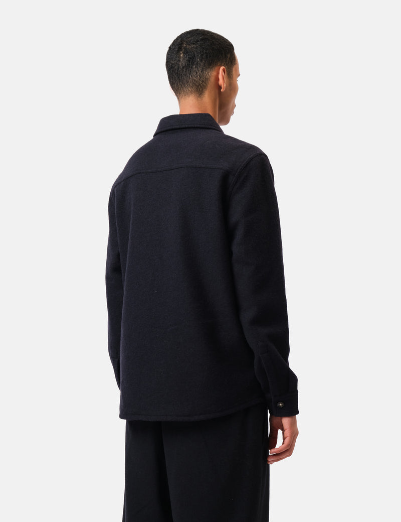 Barbour Marlow Tailored Wool Blend Overshirt - Navy Marl