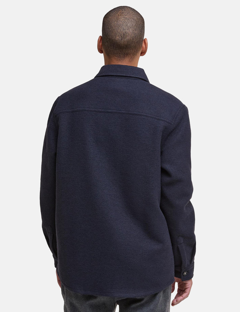 Barbour Marlow Tailored Wool Blend Overshirt - Navy Marl