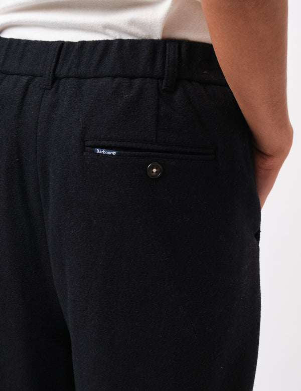 Barbour Wool Blend Relaxed Trousers - Navy Blue