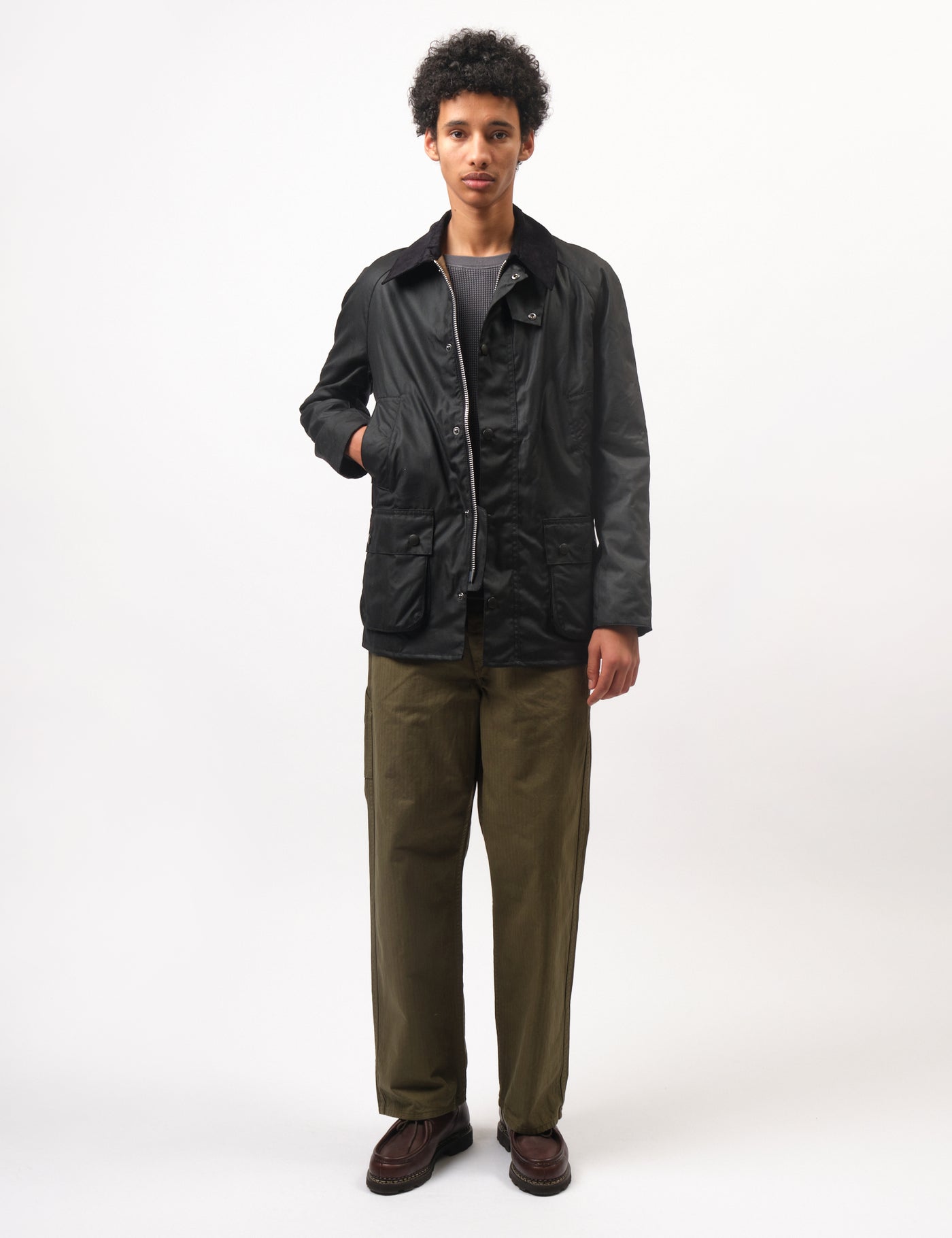 Barbour Ashby Wax Jacket Black Classic Lining Urban Excess