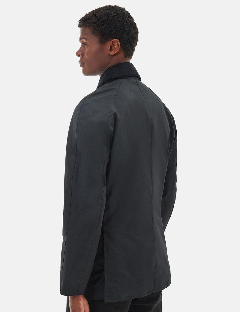 Barbour Ashby Wax Jacket - Black Classic Lining