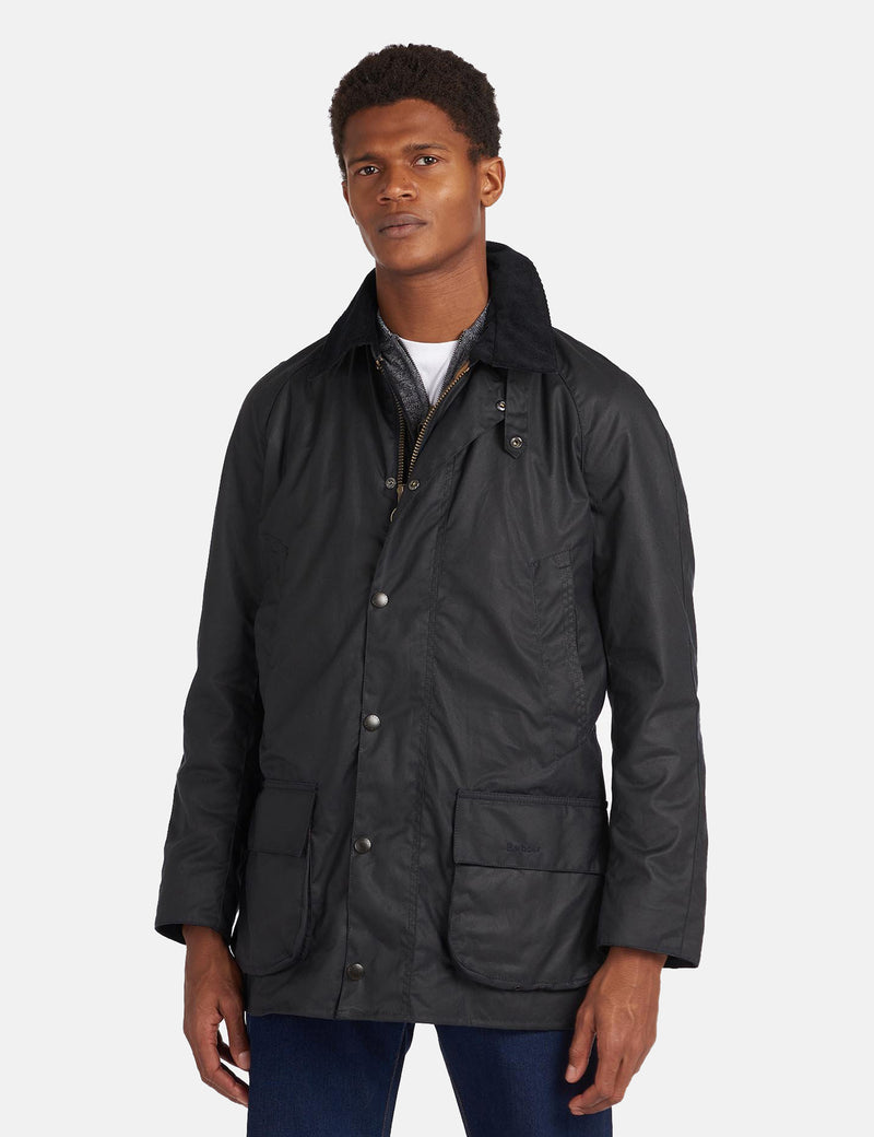 Barbour Ashby Wax Jacket - Black Classic Lining | Urban Excess. – URBAN ...