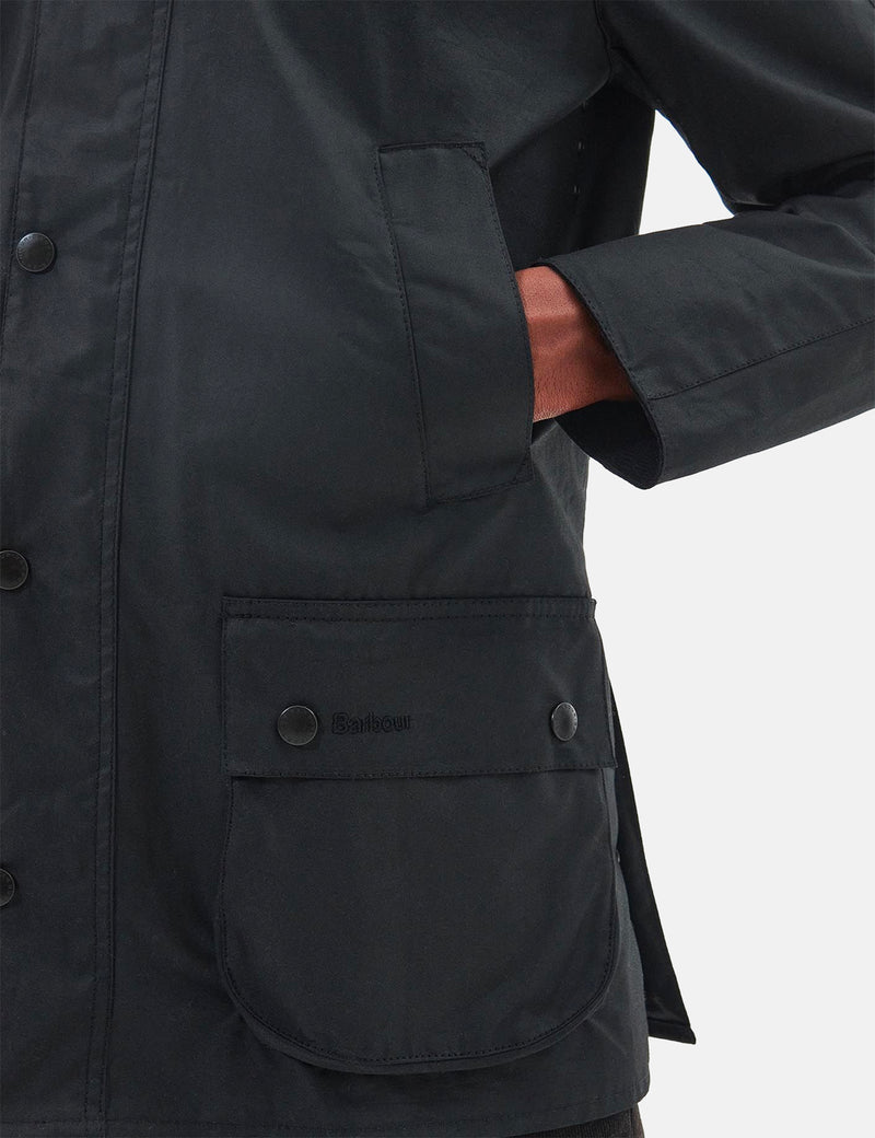 Barbour Ashby Wax Jacket - Black Classic Lining