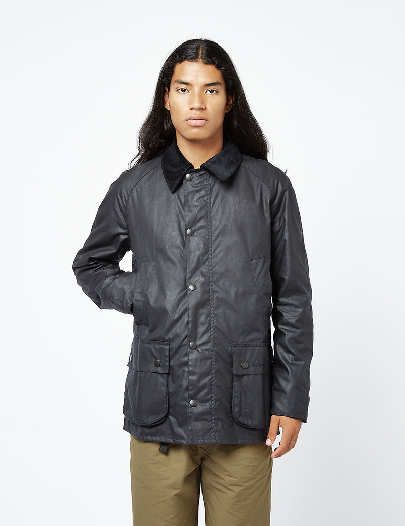 Barbour Ashby Wax Jacket Navy Blue URBAN