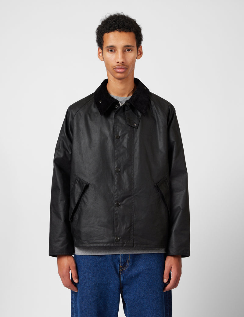 Barbour OS Transport Wax Jacket - Black
