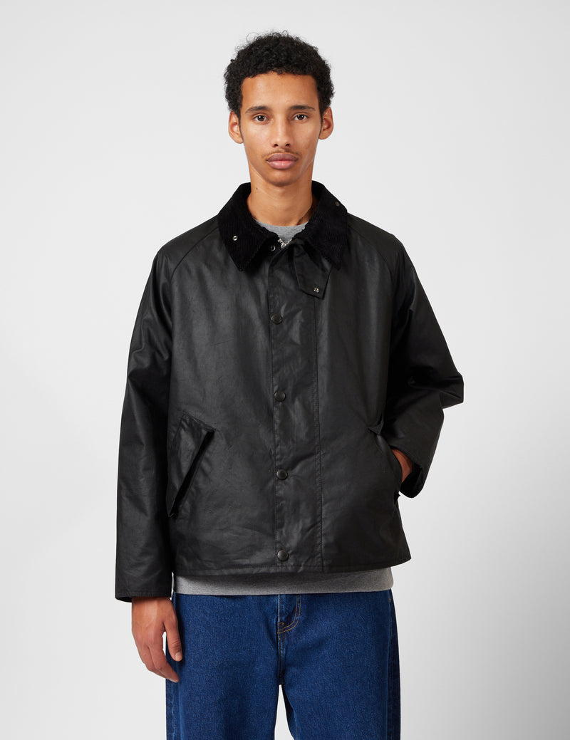 Barbour OS Transport Wax Jacket - Black