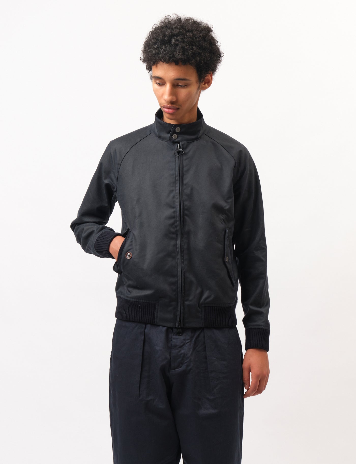 Barbour x Baracuta Porton G9 Wax Harrington - Navy Blue | Urban