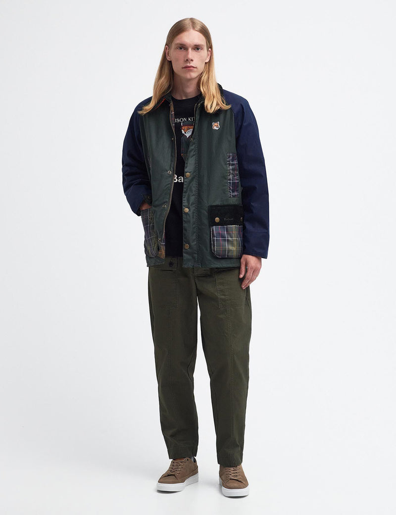 Barbour x Maison Kitsun�� Beaufort Wax Jacket - Duffle Bag Green