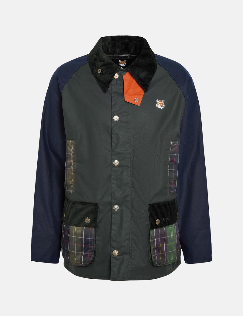 Barbour x Maison Kitsun�� Beaufort Wax Jacket - Duffle Bag Green