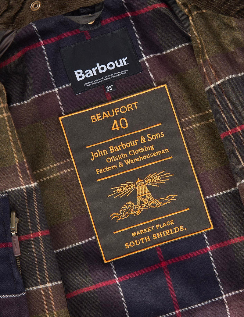 Barbour 40th Anniversary Beaufort Wax Jacket - Olive Green