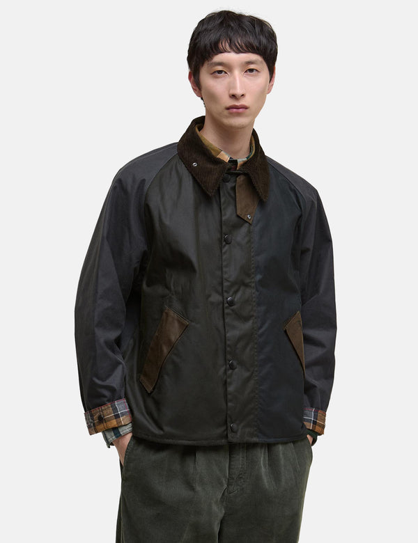 Barbour Patchwork Transport Wax Jacket - Sage Green