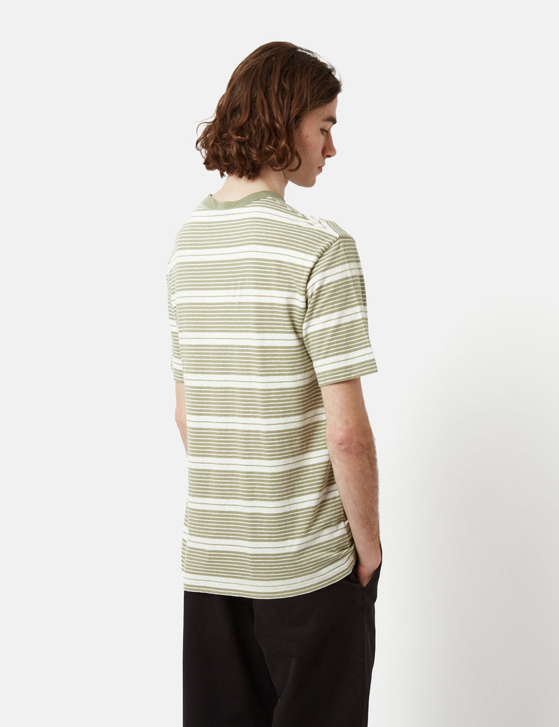 Norse Projects Johannes Stripe T-Shirt - Sunwashed Green