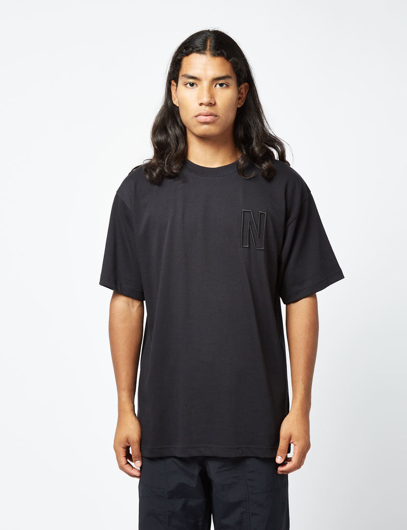 Norse Projects Simon Heavy N Logo T-Shirt (Organic) - Espresso Brown
