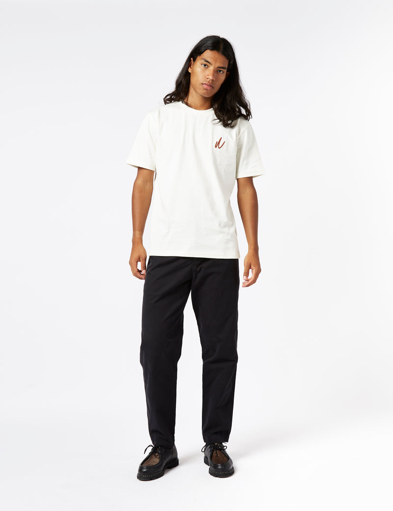 Norse Projects Johannes Chain Stitch Logo T-Shirt (Organic) - Ecru