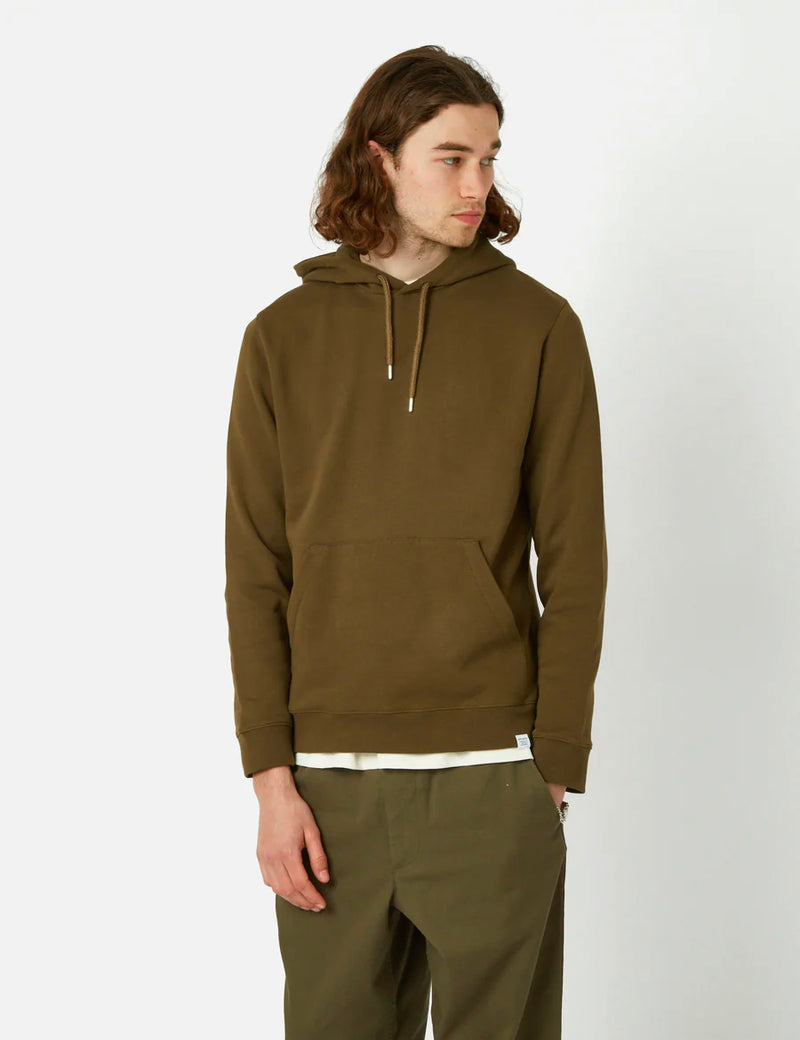 Norse Projects Vagn Classic Hooded Sweatshirt - Dark Olive Green