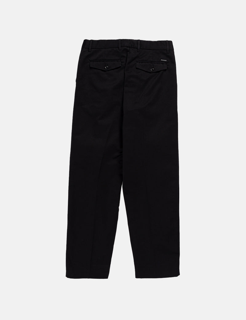 Norse Projects Christopher Gabardine Pleated Trousers (Relaxed) - Black