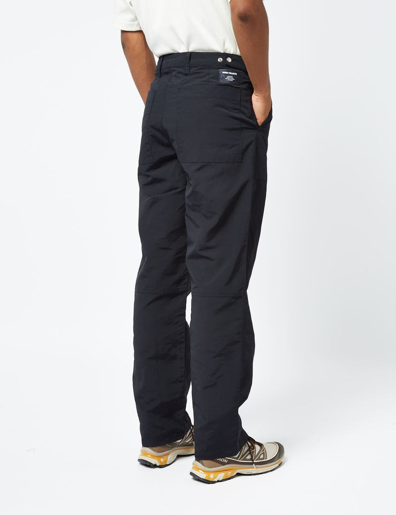 Norse Projects Sigur Waxed Nylon Fatigue Pant (Relaxed) - Dark Navy Blue