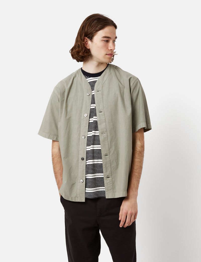 Norse Projects Chemise à Manches Courtes Erwin Typewriter - Sunwashed Green