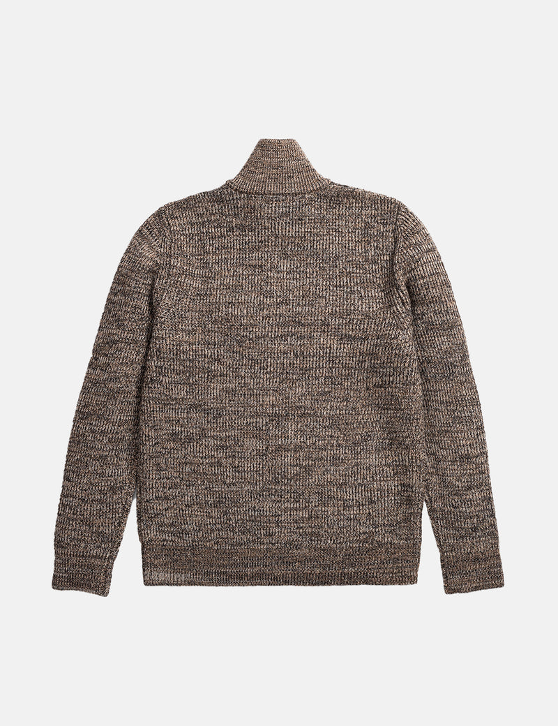 Norse Projects Hagen Rib Full Zip Jacket (Wool) - Camel Brown