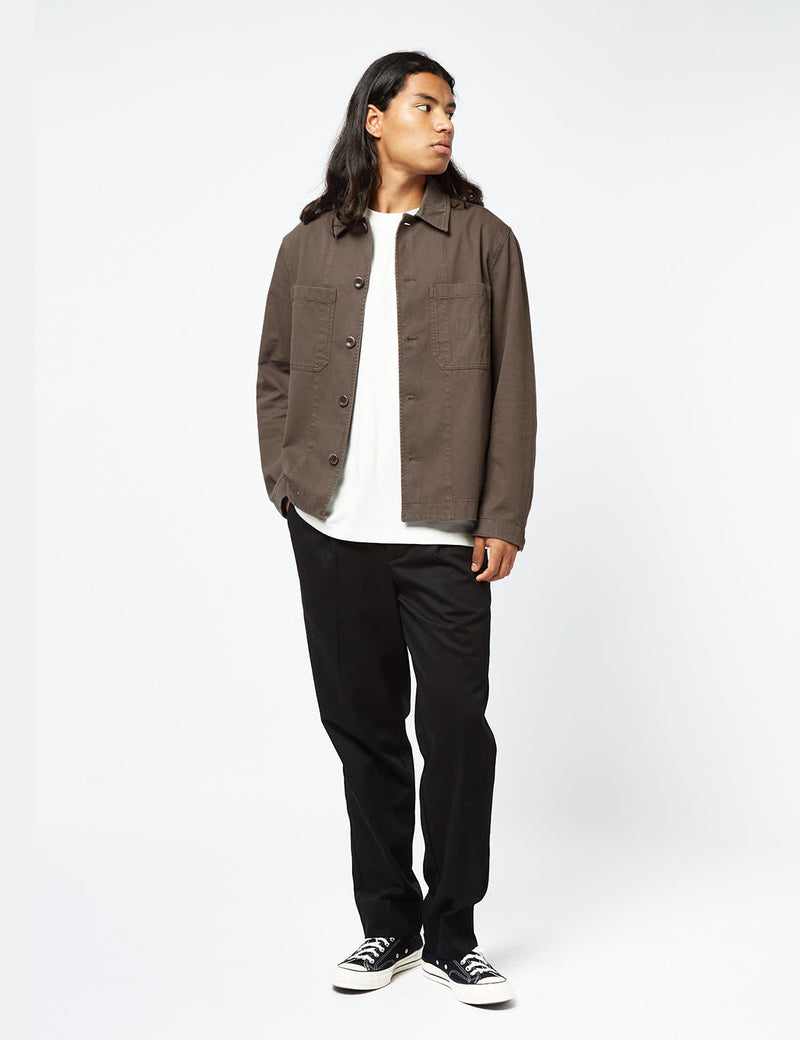 Norse Projects Tyge Broken Twill Overshirt (Organic) - Heathland Brown