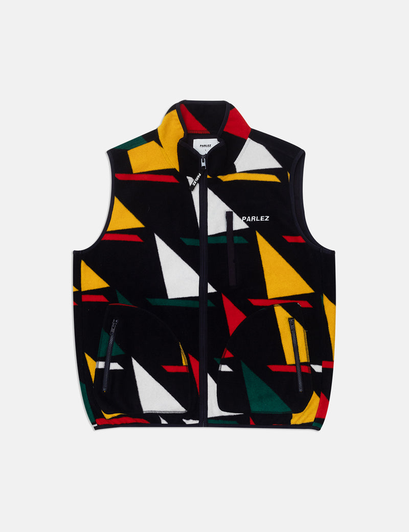 Parlez Lark Fleece Gillet - Multi Green/Yellow/Red