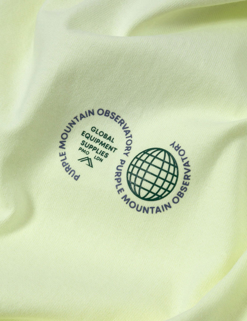 Purple Mountain Observatory Globe Long Sleeve T-Shirt - Lime Cream
