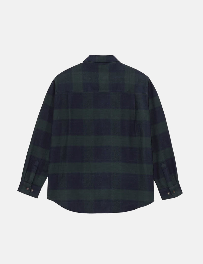 Polar Skate Co. Mike Shirt Flannel - Navy Blue/Teal