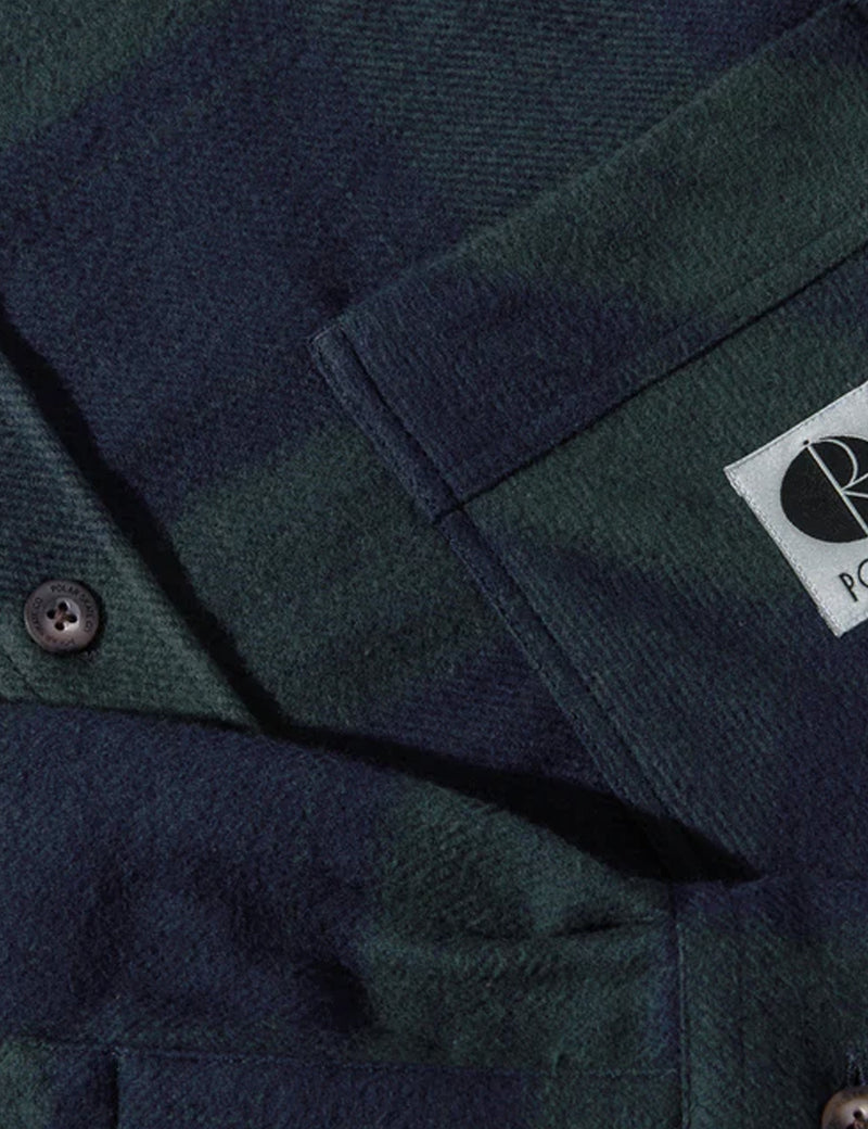 Polar Skate Co. Mike Shirt Flannel - Navy Blue/Teal