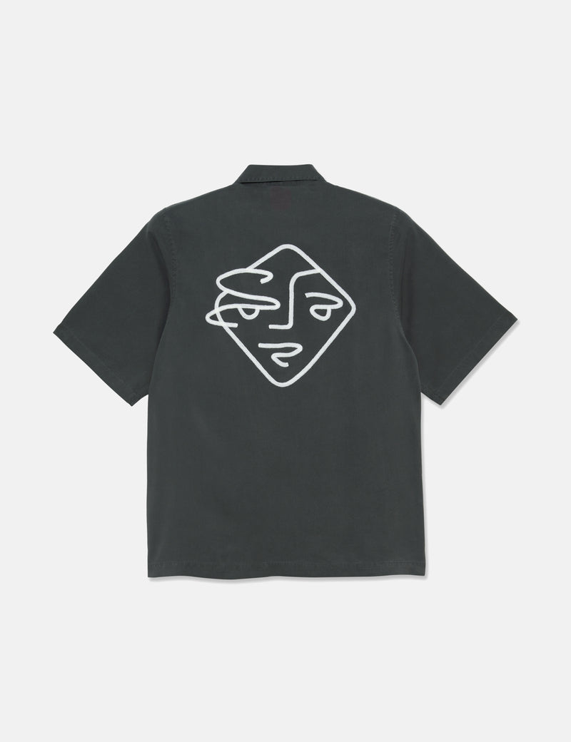 Polar Skate Co. Diamond Face Bowling Shirt - Graphite Grey