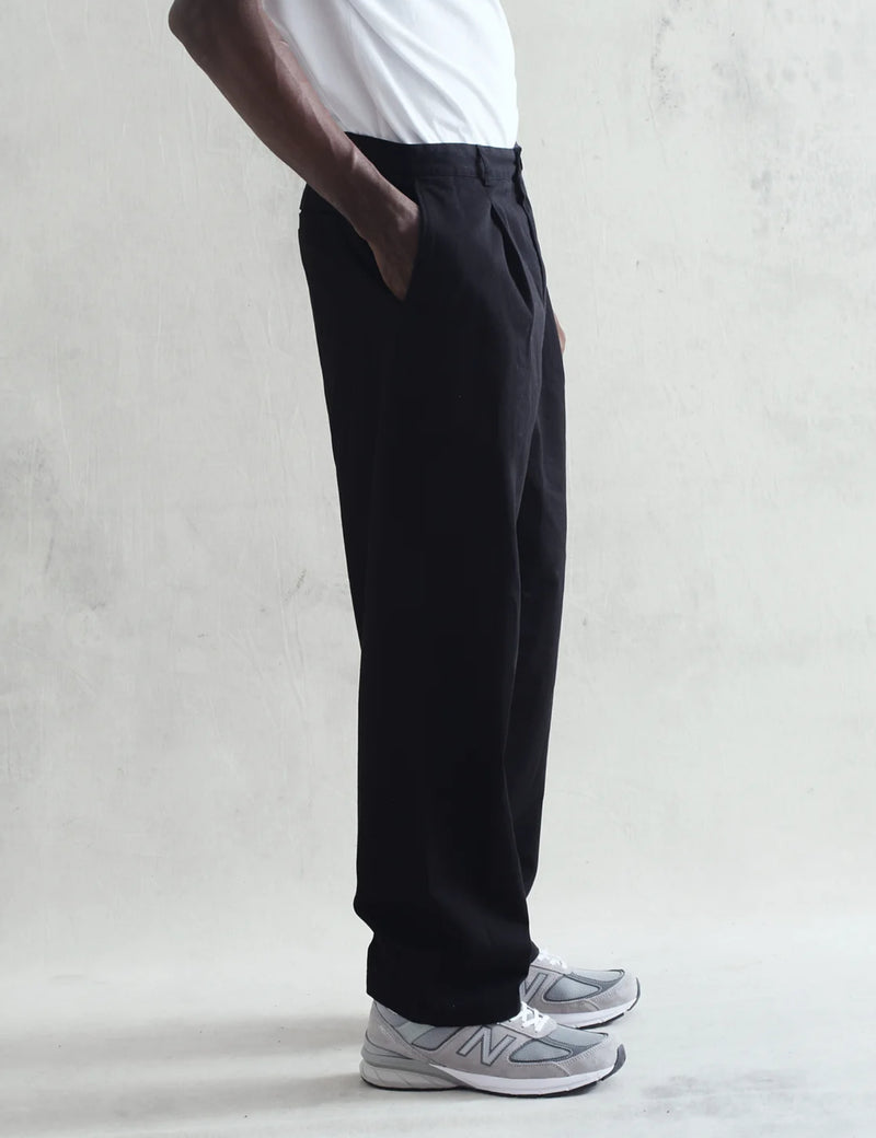 Wax London Milo Trouser (Twill) - Black