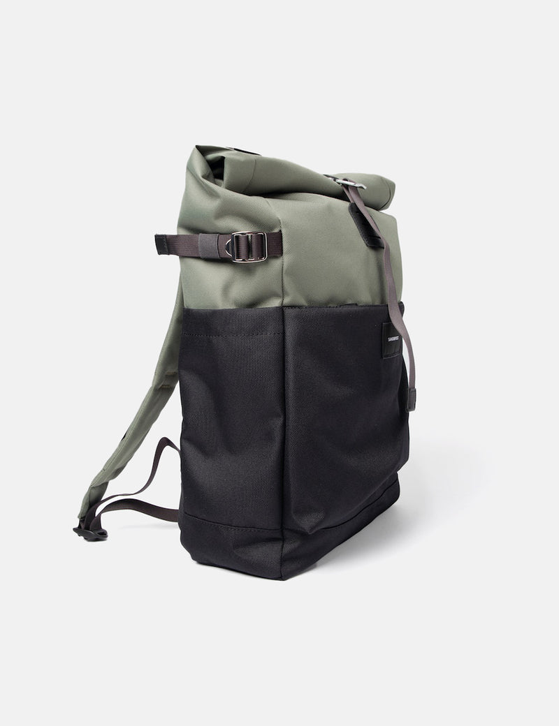 Sandqvist Ilon Rolltop Backpack (Recycled Poly) - Multi Clover Green