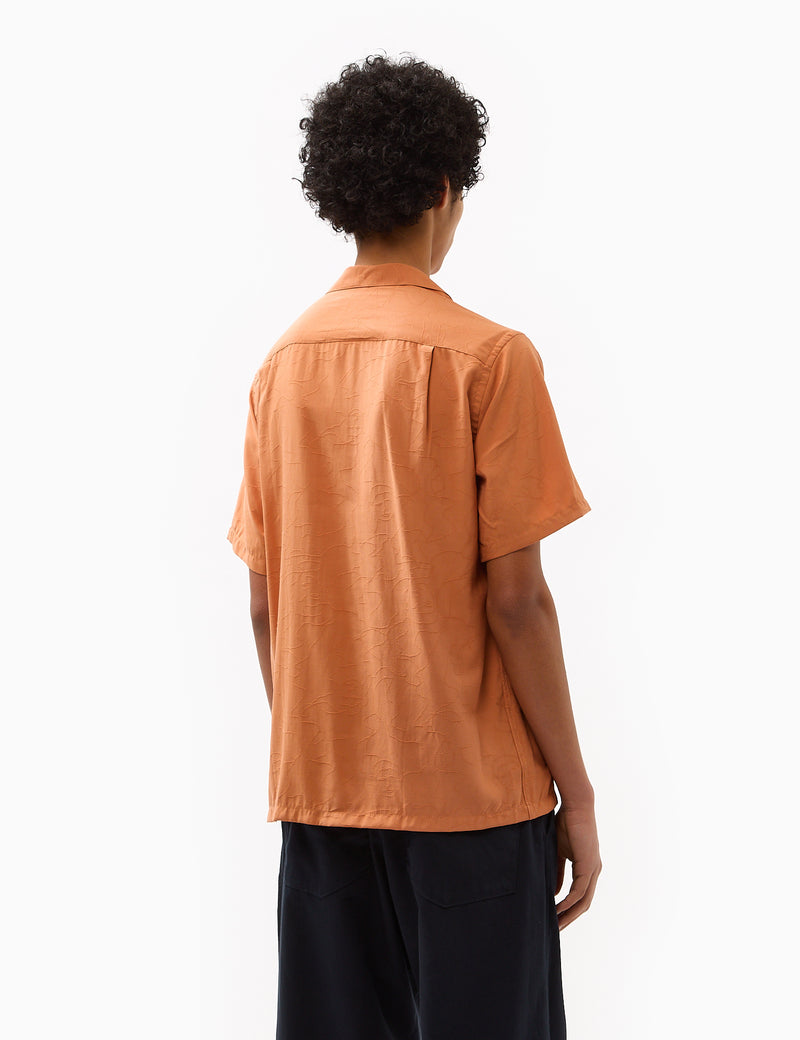 Portuguese Flannel Face Short Sleeve Shirt - Brick