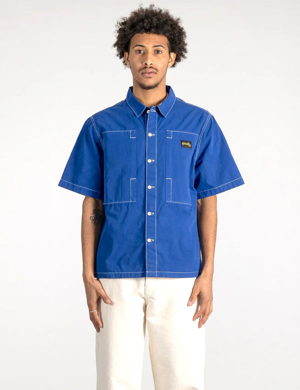 Stan Ray Short Sleeve Painter Shirt (Poplin) - Indigo Blue