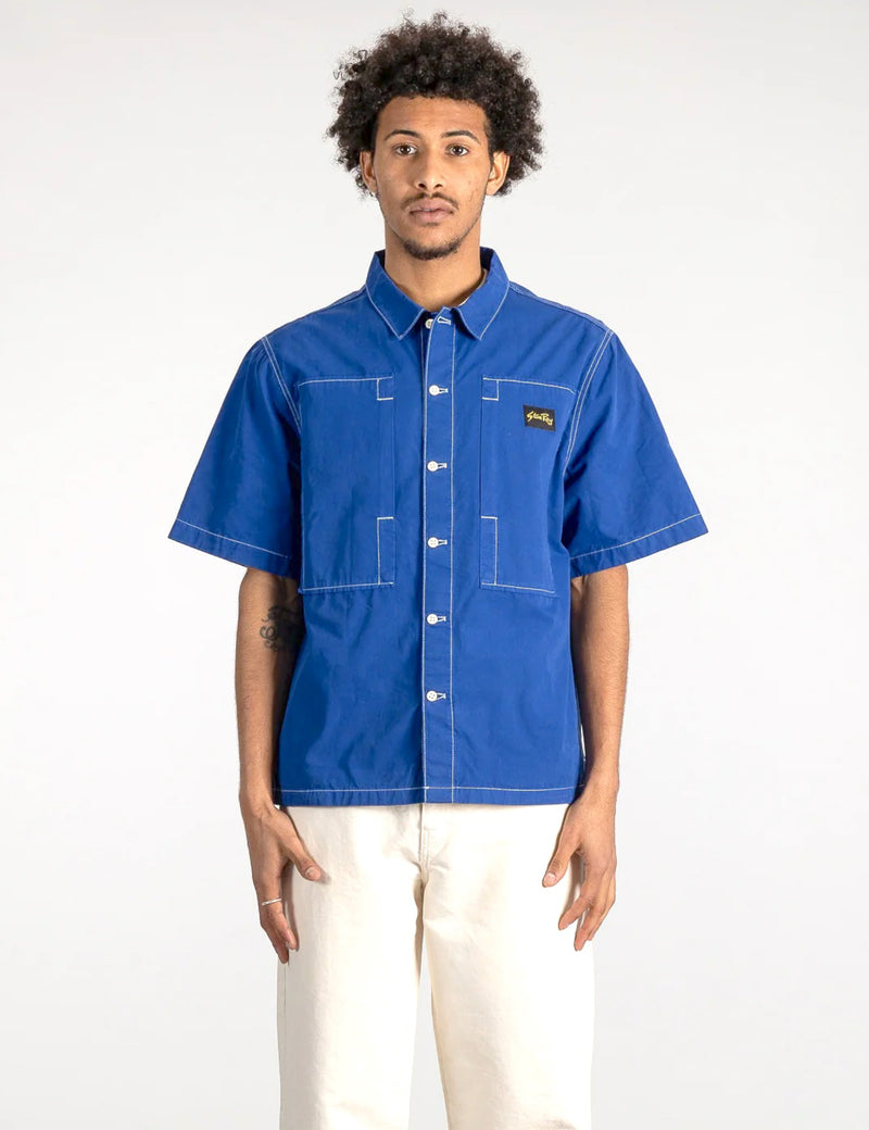 Stan Ray Short Sleeve Painter Shirt (Poplin) - Indigo Blue