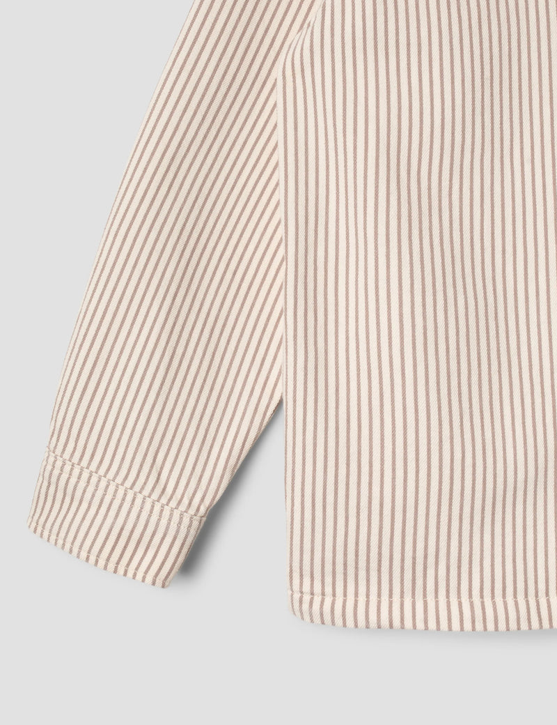 Stan Ray Zip Shirt (Peyote Hickory) - Orange/White