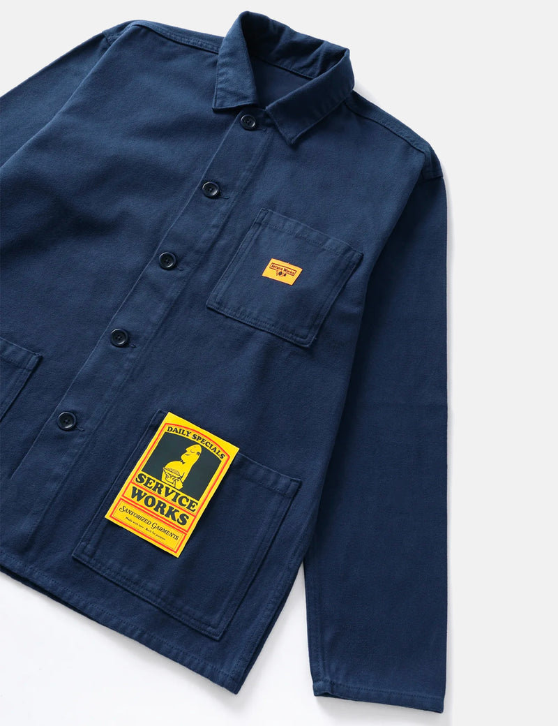 Service Works Coverall Jacket (Moleskin) - Navy Blue