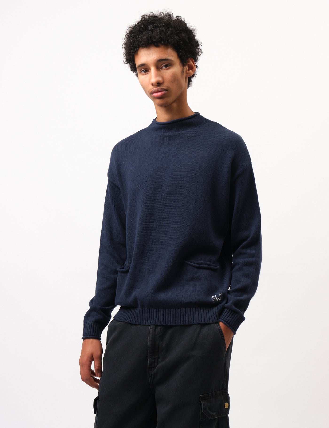 いま人気のアイテム Service Works Mock Smock Sweatshirt - Navy Blue | Urban ジャケット・アウター