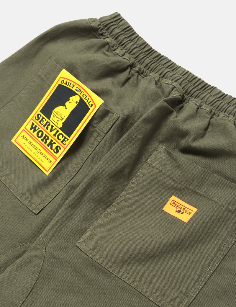 Service Works Classic Chef Shorts (Canvas) - Olive Green