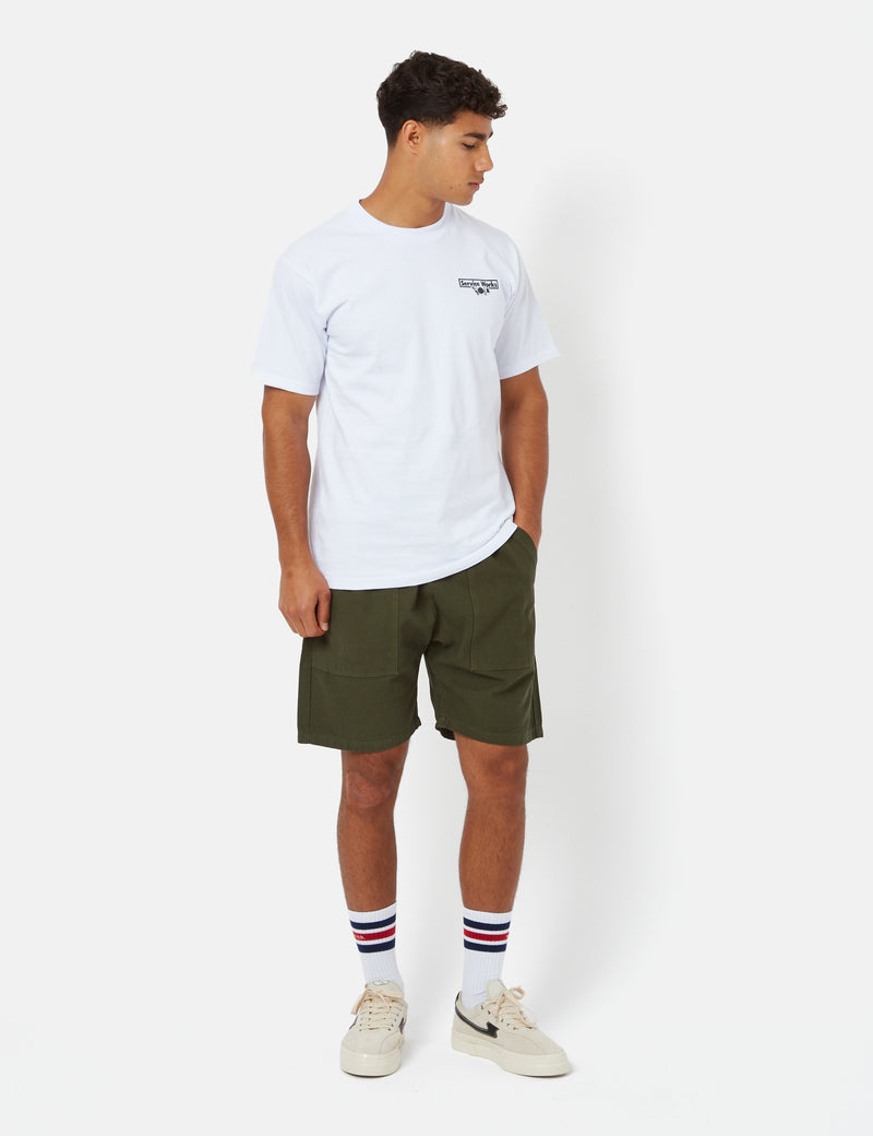 Service Works Canvas Chef Shorts - Olive Green