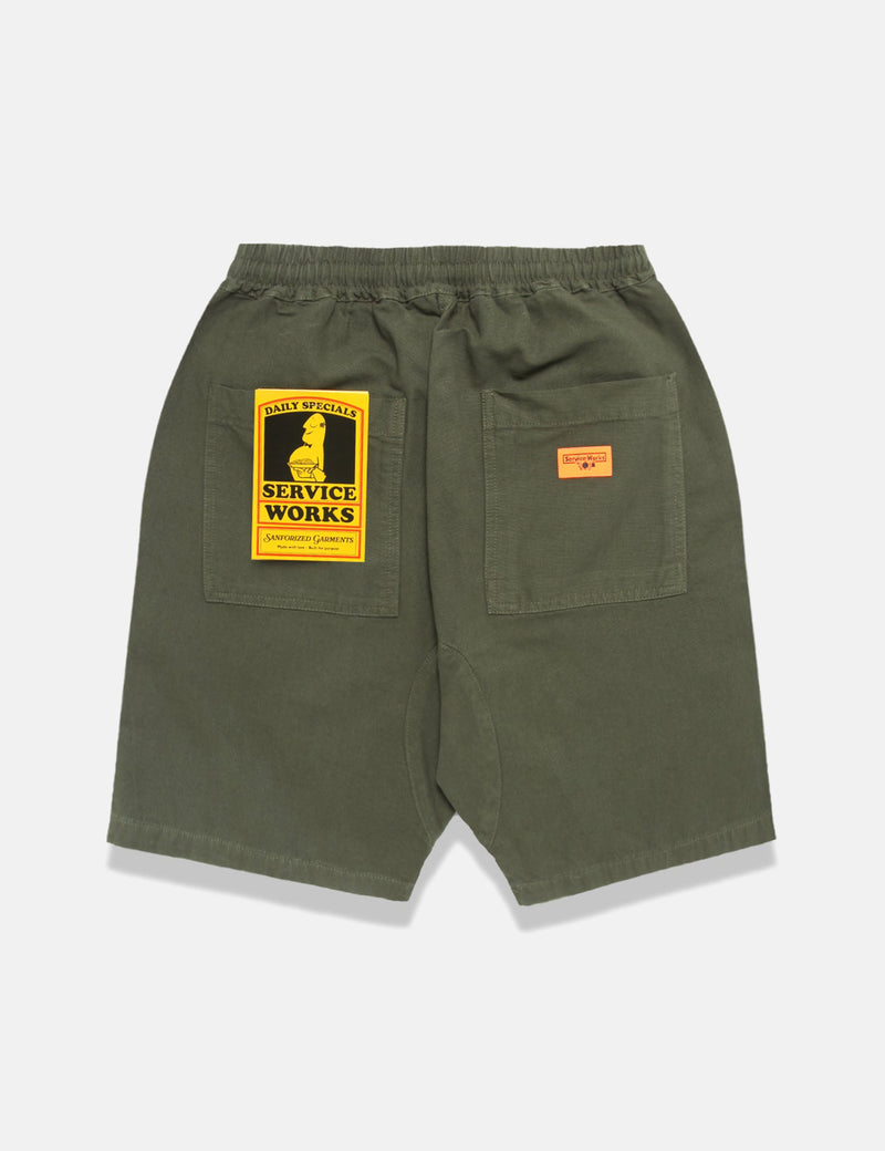 Service Works Classic Chef Shorts (Canvas) - Olive Green
