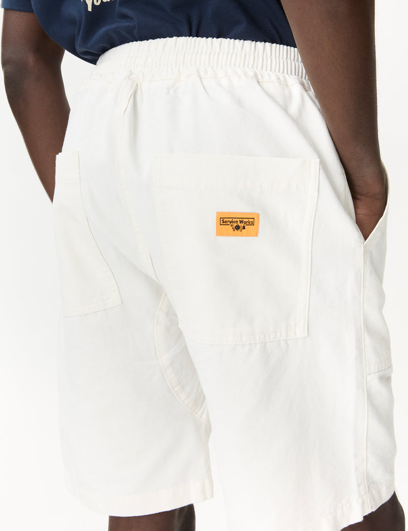 Service Works Canvas Chef Shorts - Off White