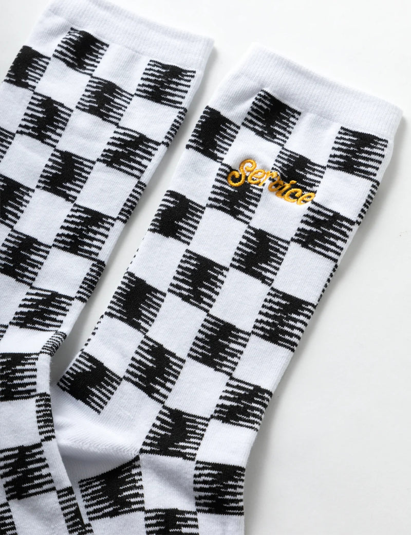 Service Works Checker Socks - Black/White