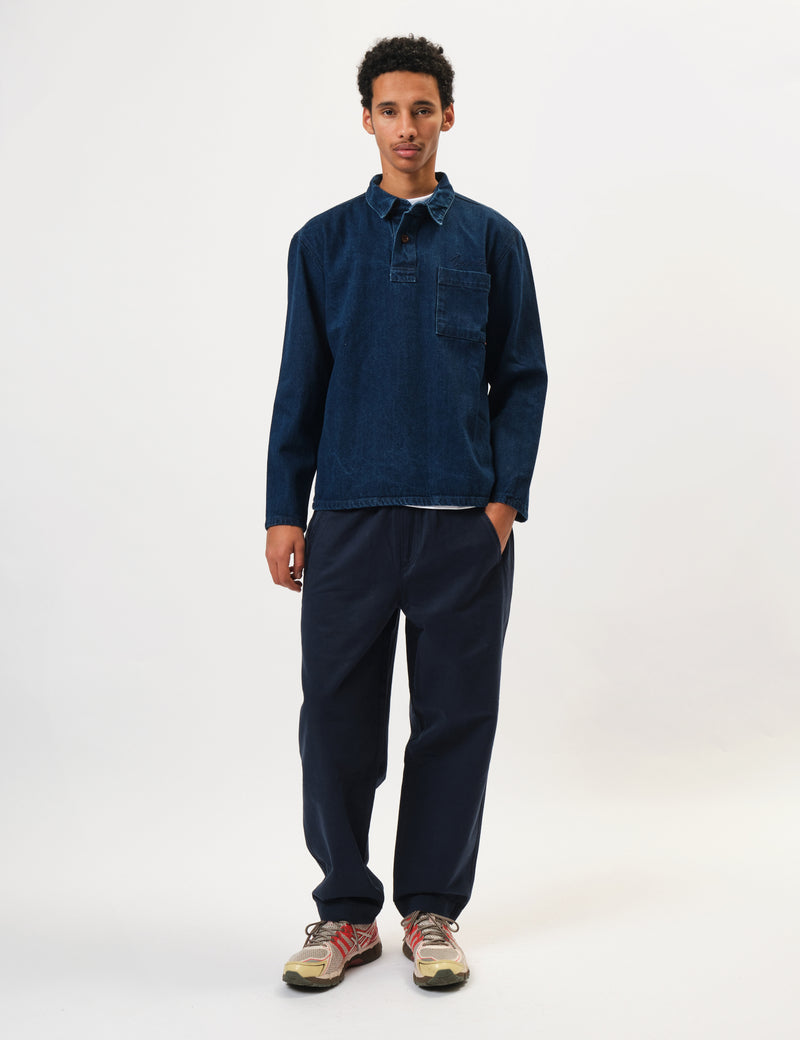 Service Works Denim Script Popover - One Wash Indigo Blue