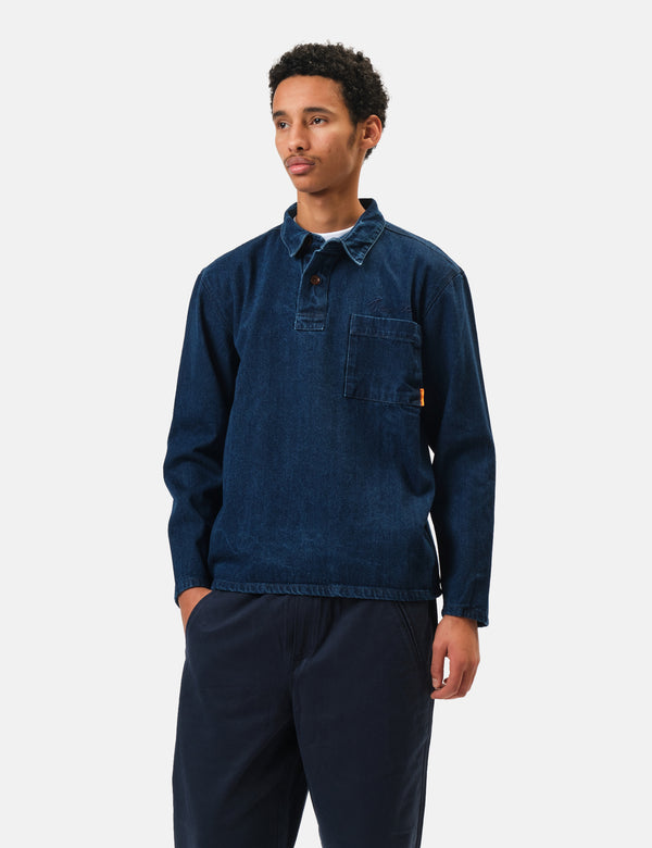 Service Works Denim Script Popover - One Wash Indigo Blue