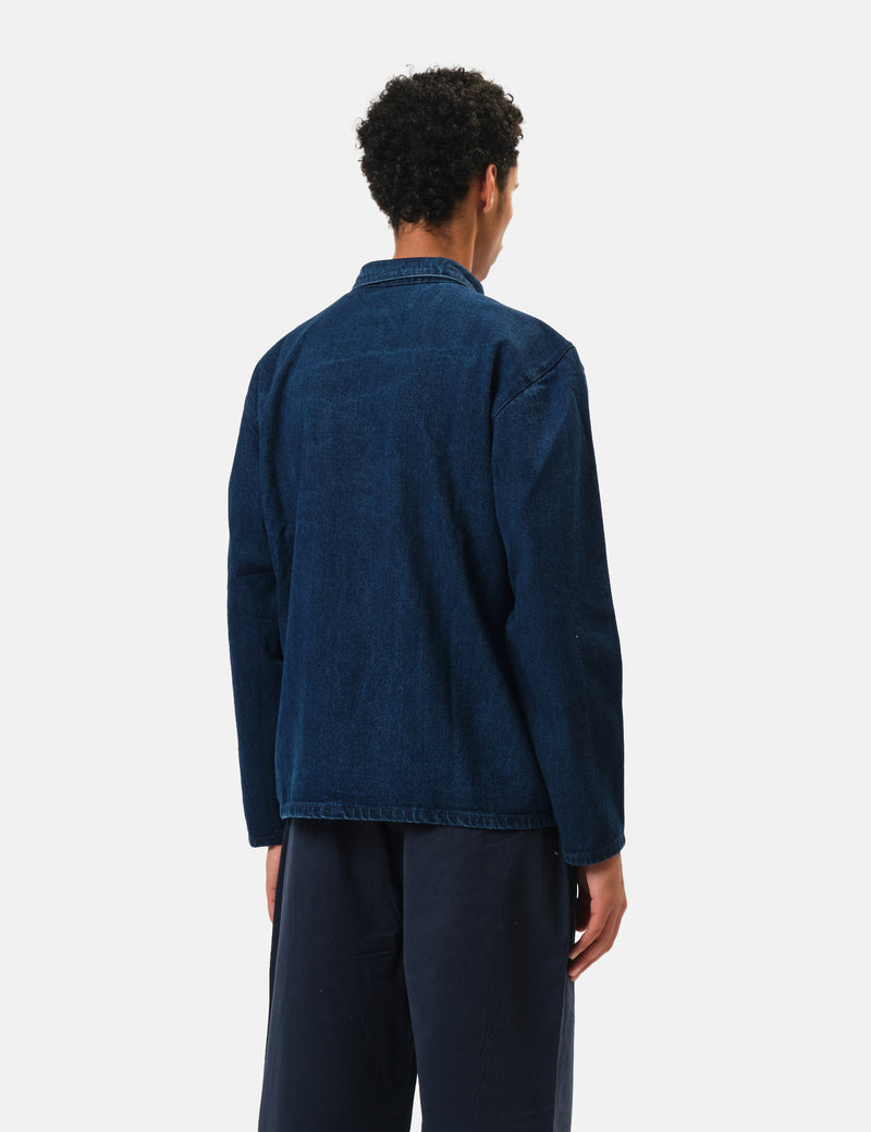 Service Works Denim Script Popover - One Wash Indigo Blue