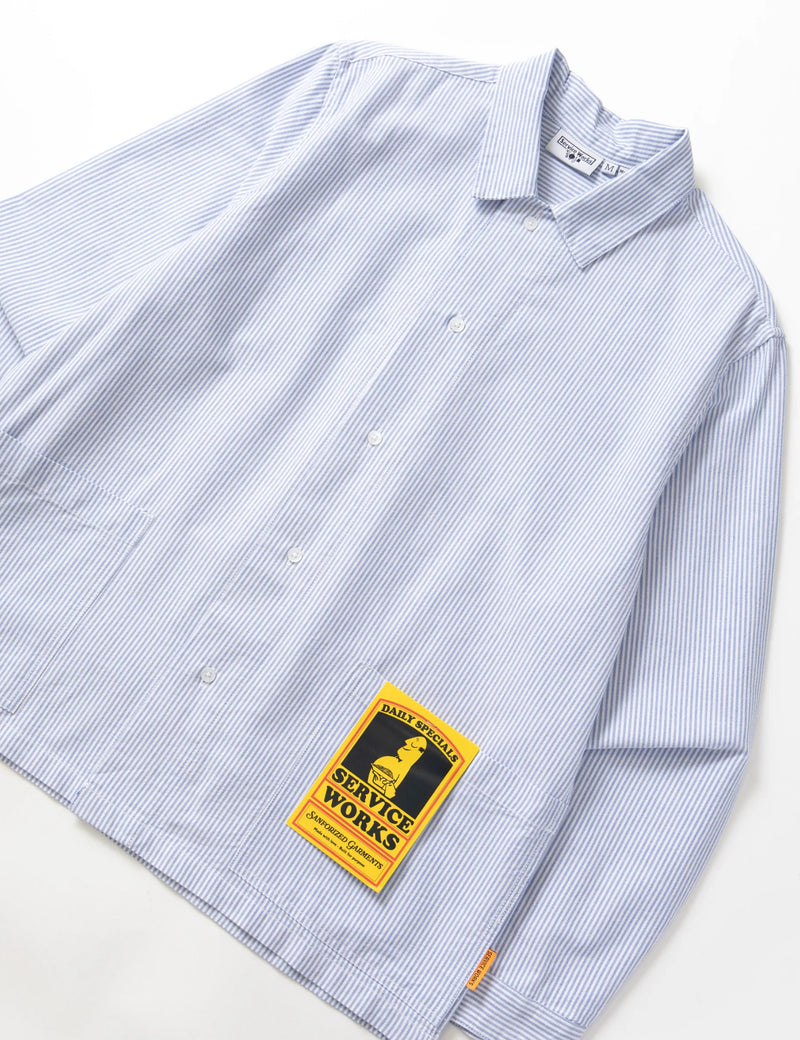 Service Works Waiter Shirt Oxford Stripe - Blue